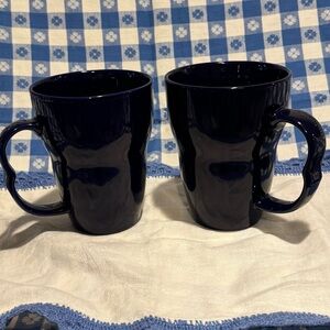 Beautiful Dark Blue Stoneware-like Mugs